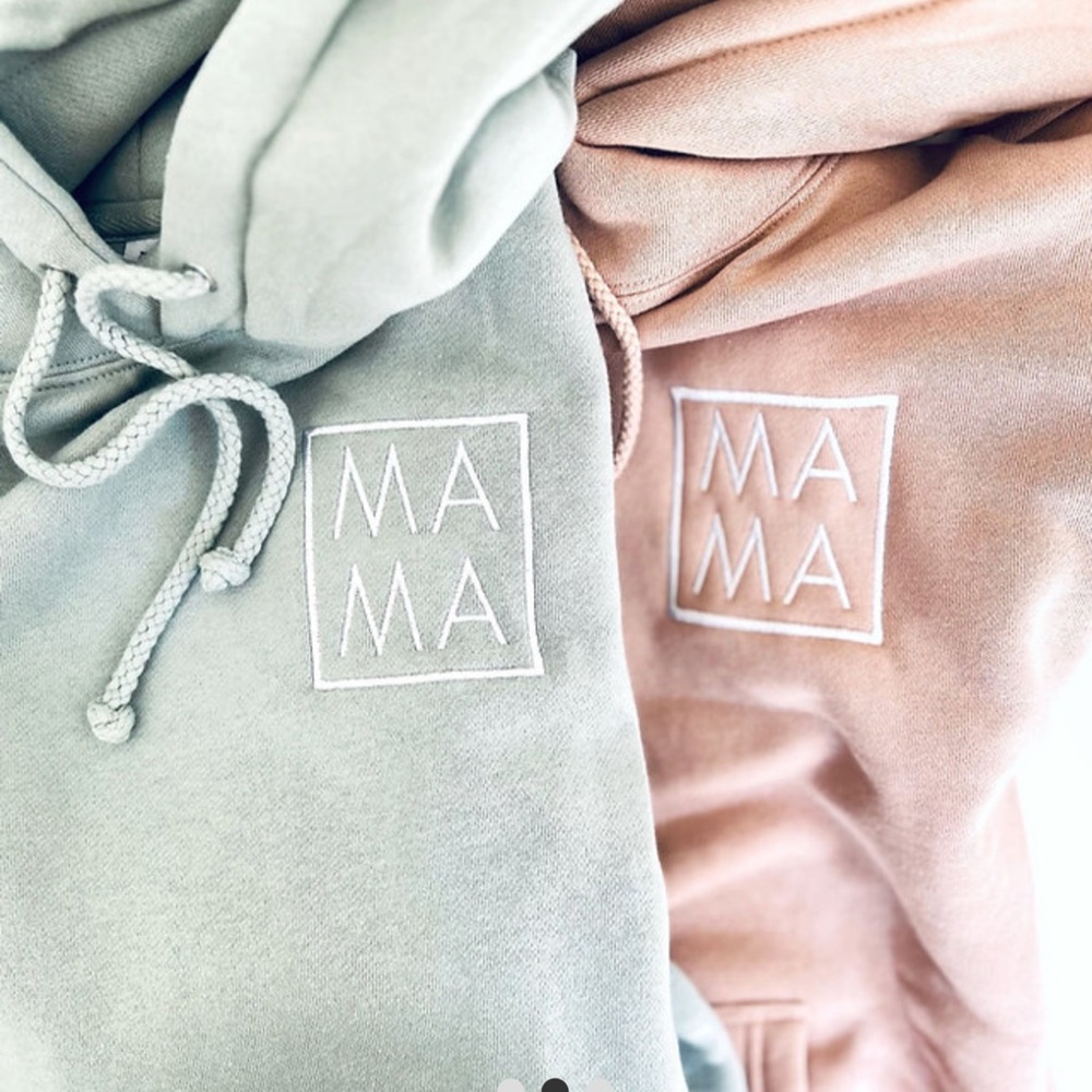 MAMA Cool Moms Club Hoodie Ash Co NWT Seafoam Green